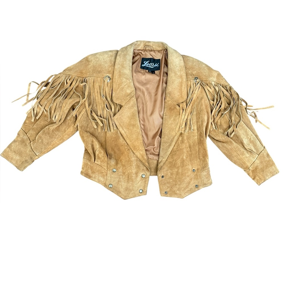 Learsi Tan Suede Fringe Leather Jacket